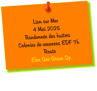 Lion sur Mer 4 Mai 2025 Randonnée des huitres Colonies de vacances EDF 7h Route  Elec Gaz Assoc Sp